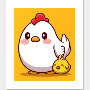 Hen with Chick Posters and Art